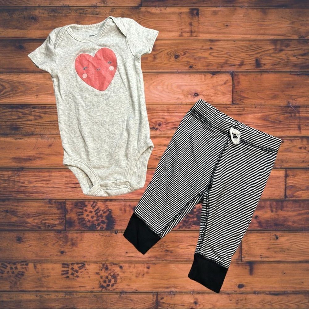 5‎ for $25🔥6 Months Baby Girl Carter's Heart Matching Set
